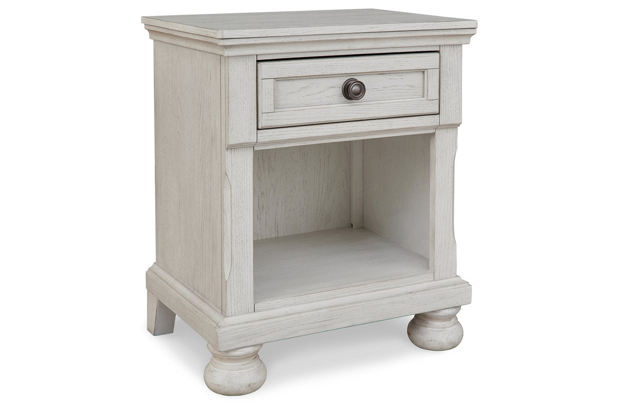 Robbinsdale Antique White Nightstand - B742-91 - Luna Furniture - Dallas Store