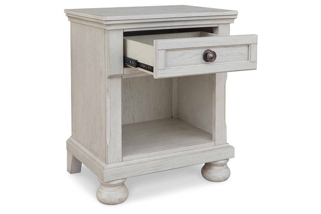 Robbinsdale Antique White Nightstand - B742-91 - Luna Furniture - Dallas Store