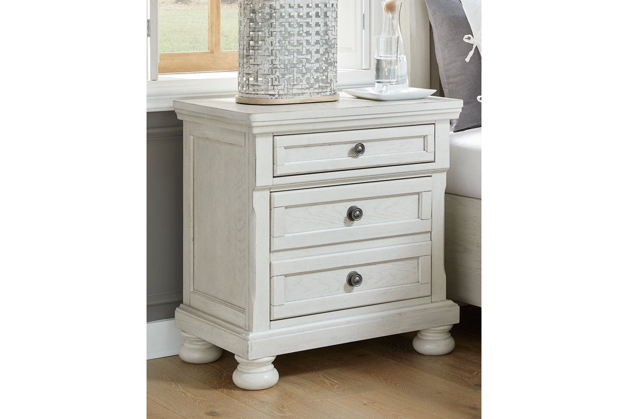 Robbinsdale Antique White Nightstand - B742-92 - Luna Furniture - Dallas Store