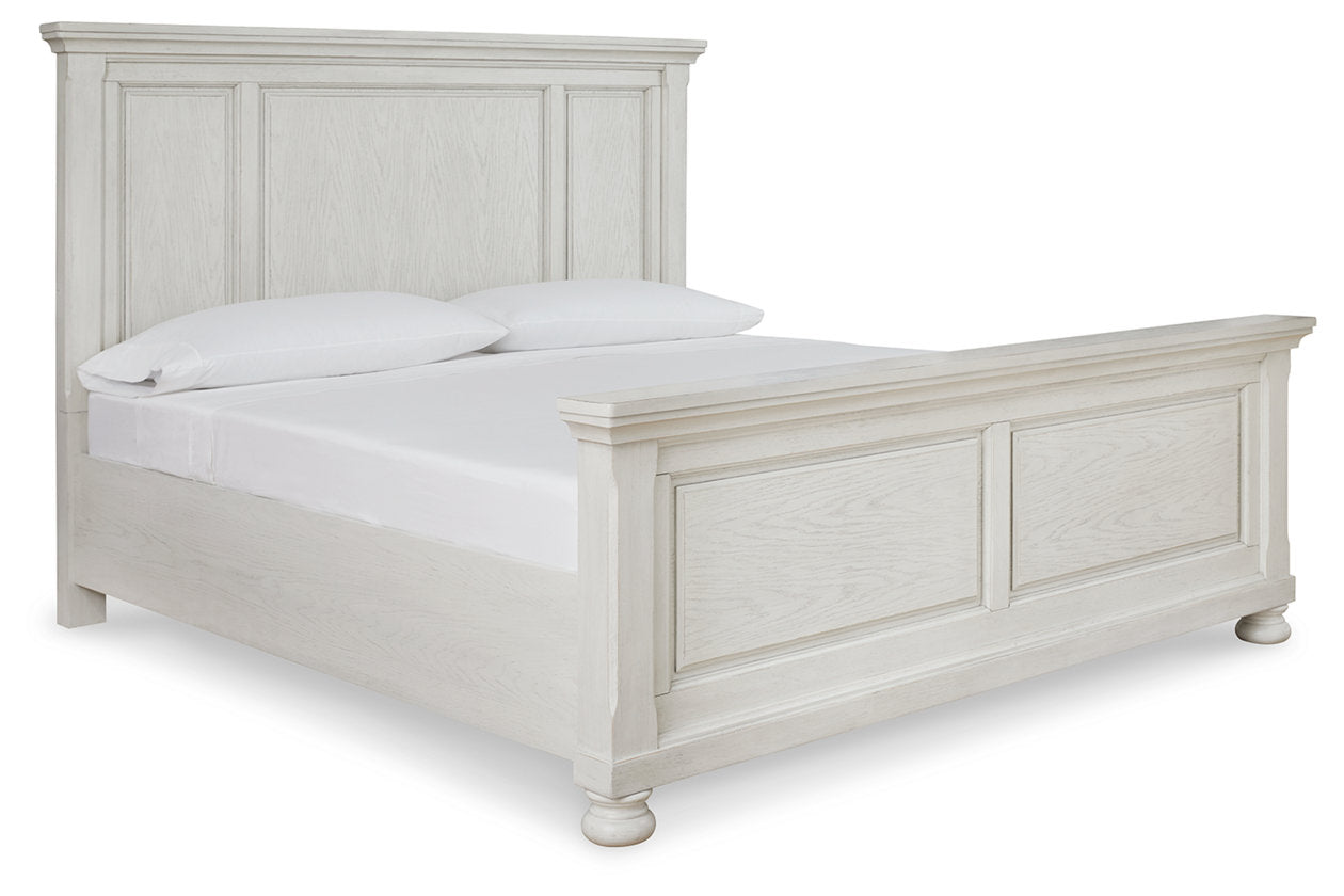 Robbinsdale Antique White Queen Panel Bed - SET | B742-54 | B742-57 | B742-96 - Luna Furniture - Dallas Store