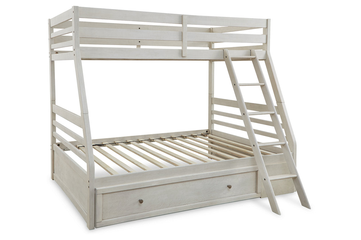 Robbinsdale Antique White Twin over Full Bunk Bed with Storage - SET | B742-50 | B742-58P | B742-58R - Luna Furniture - Dallas Store