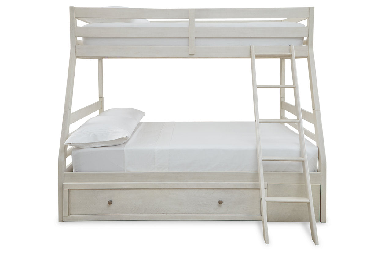 Robbinsdale Antique White Twin over Full Bunk Bed with Storage - SET | B742-50 | B742-58P | B742-58R - Luna Furniture - Dallas Store