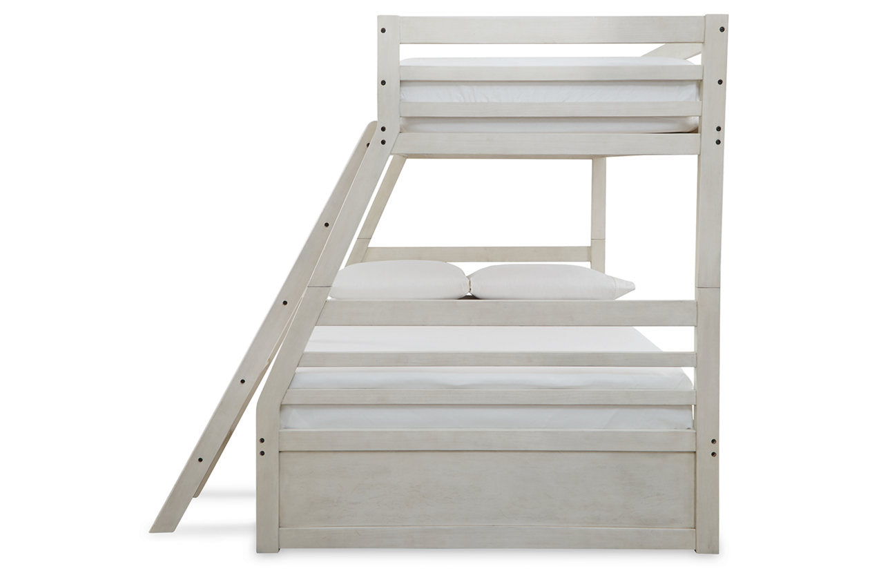 Robbinsdale Antique White Twin over Full Bunk Bed with Storage - SET | B742-50 | B742-58P | B742-58R - Luna Furniture - Dallas Store