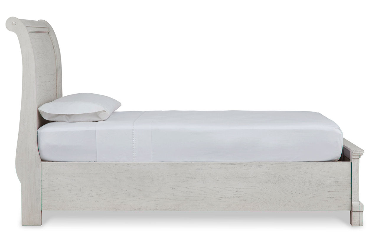 Robbinsdale Antique White Twin Sleigh Storage Bed - SET | B742-183 | B742-52S | B742-53 - Luna Furniture - Dallas Store