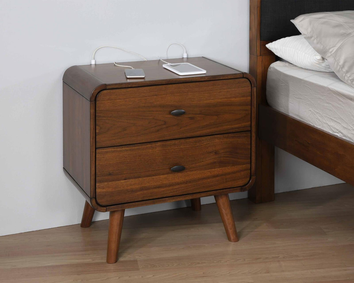 Robyn 2-Drawer Nightstand Dark Walnut - 205132 - Luna Furniture - Dallas Store