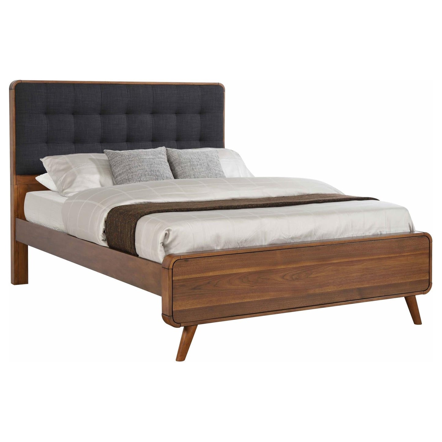 Robyn Queen Bed with Upholstered Headboard Dark Walnut - 205131Q - Luna Furniture - Dallas Store