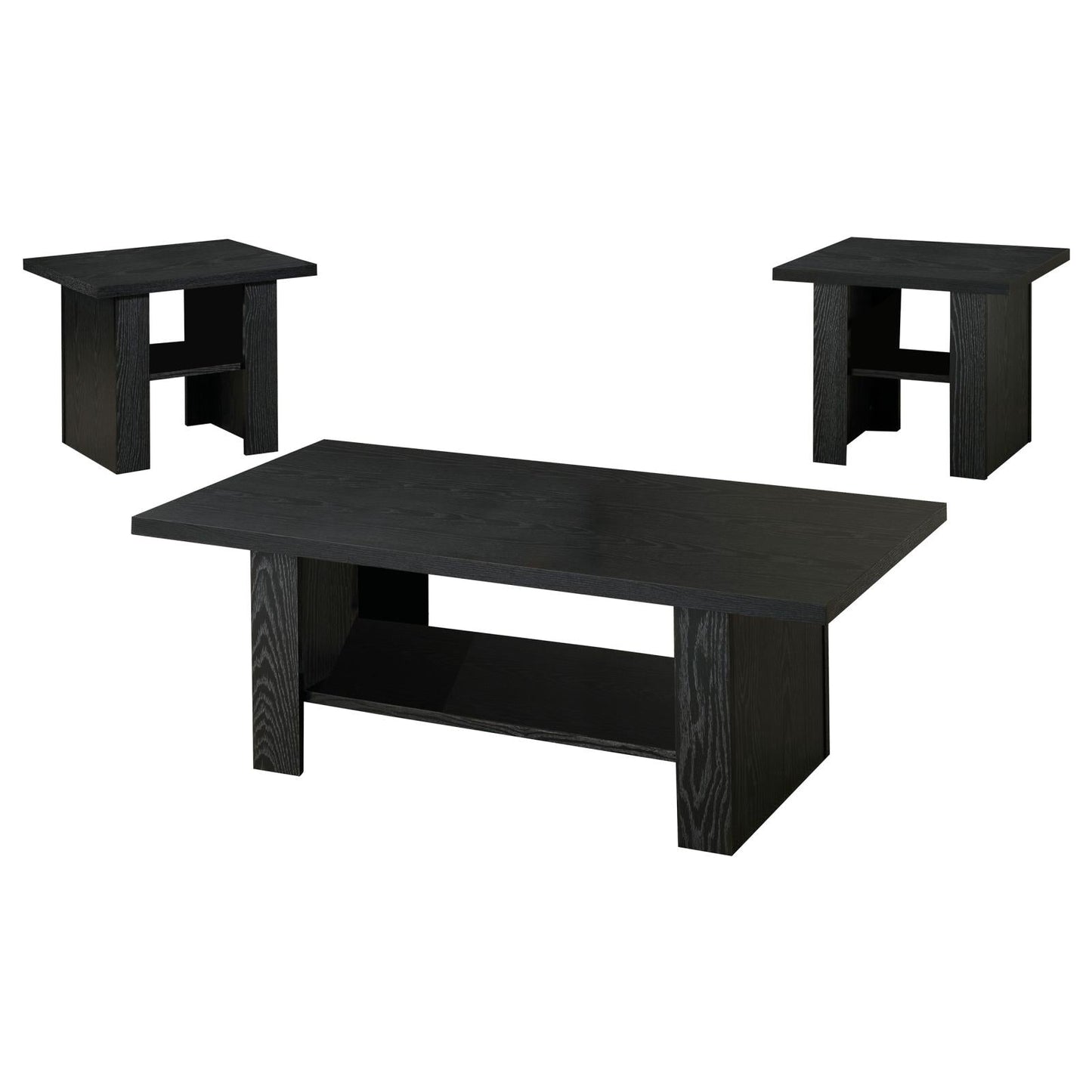 Rodez 3-Piece Occasional Table Set Black Oak - 700345 - Luna Furniture - Dallas Store