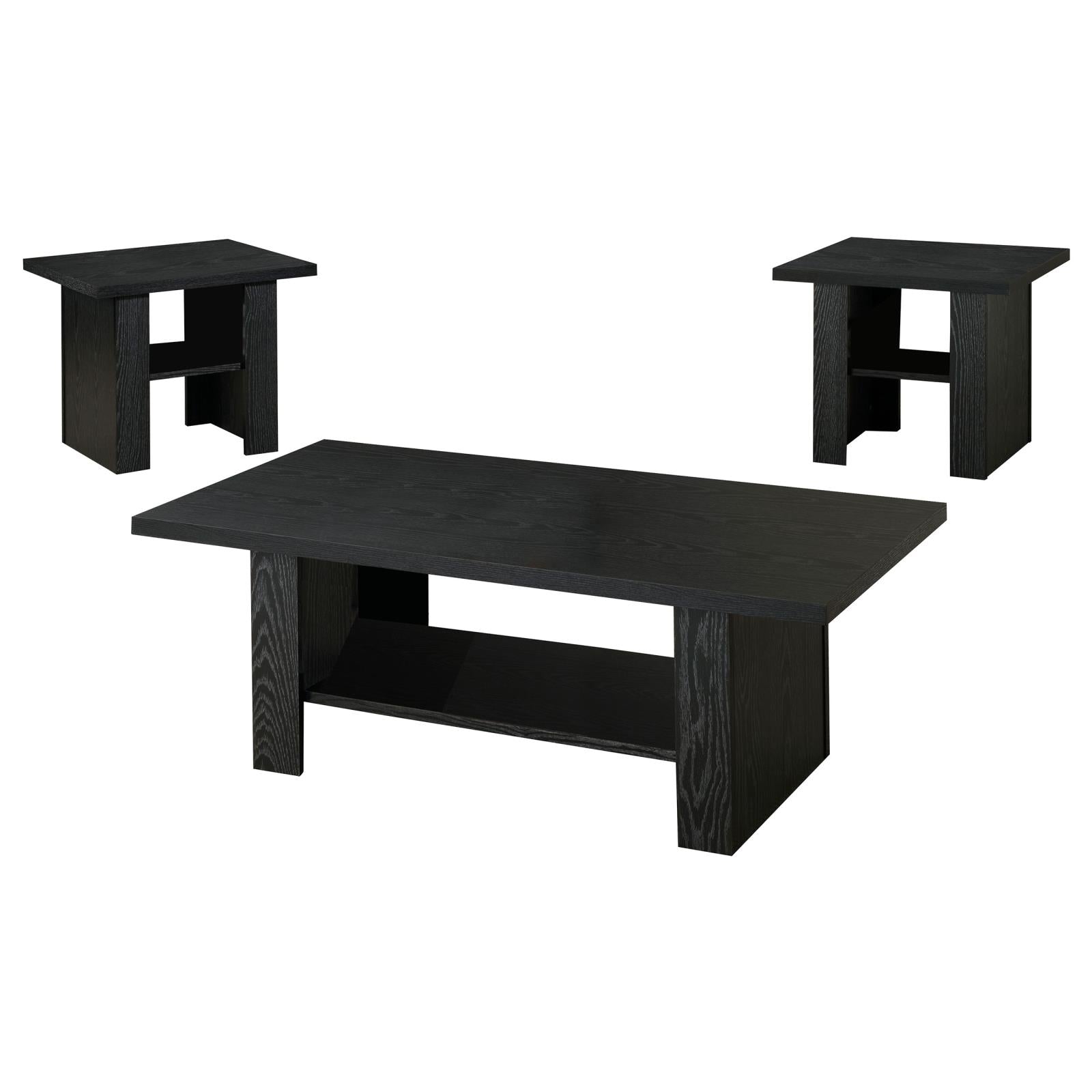 Rodez 3-Piece Occasional Table Set Black Oak - 700345 - Luna Furniture - Dallas Store