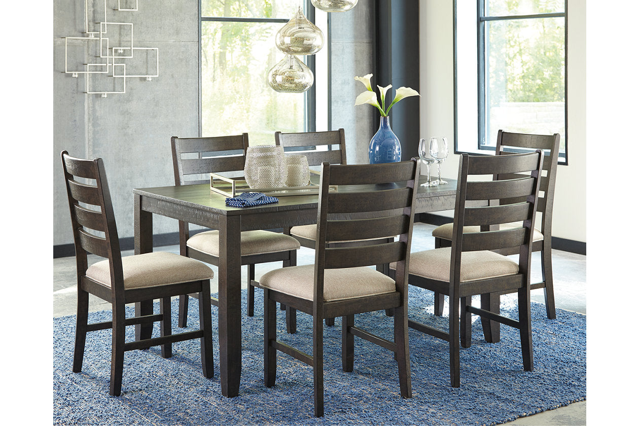 Rokane Brown Dining Table and Chairs, Set of 7 - D397-425 - Luna Furniture - Dallas Store
