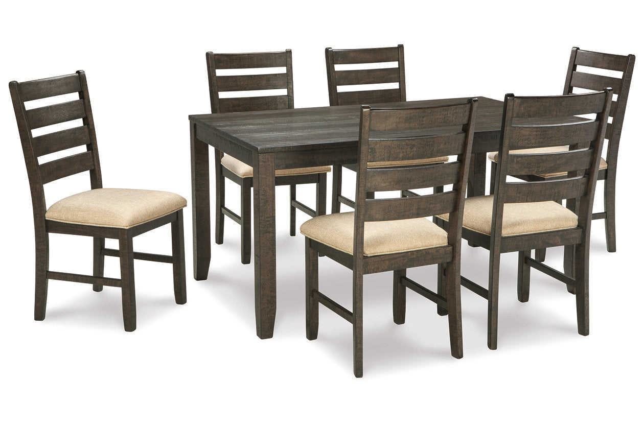 Rokane Brown Dining Table and Chairs, Set of 7 - D397-425 - Luna Furniture - Dallas Store
