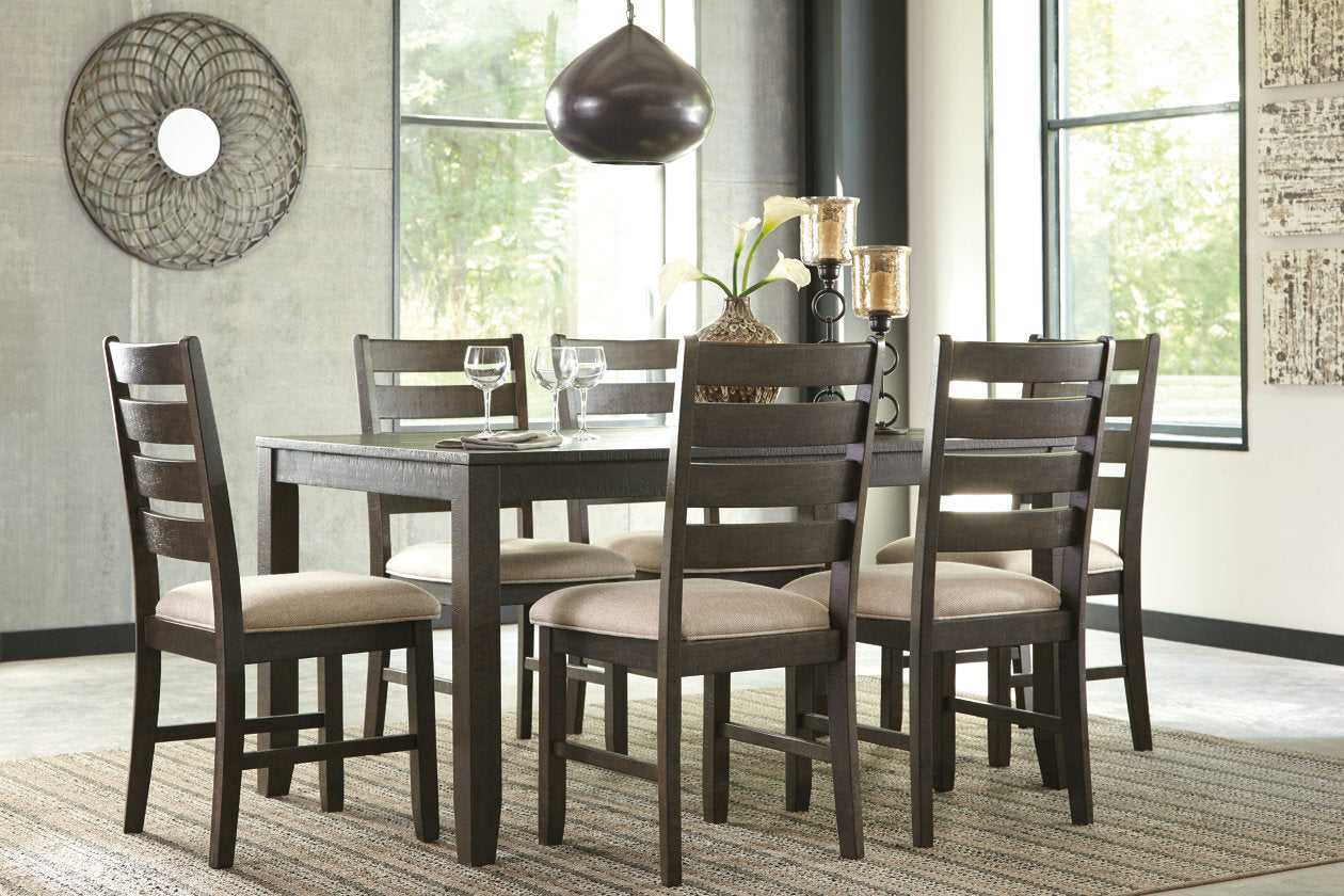 Rokane Brown Dining Table and Chairs, Set of 7 - D397-425 - Luna Furniture - Dallas Store