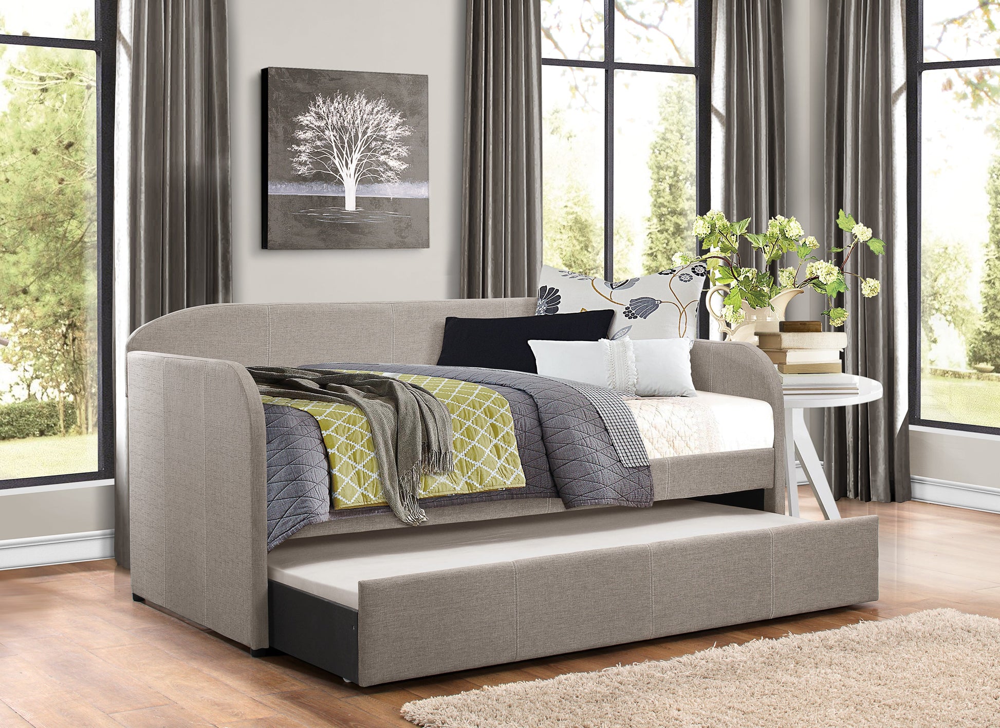 Roland Gray Daybed with Trundle - SET | 4950GY-A | 4950GY-B - Luna Furniture - Dallas Store