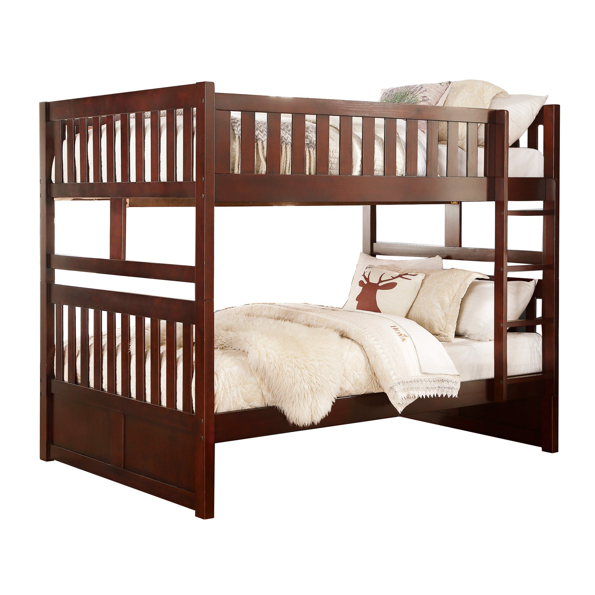 Rowe Dark Cherry Full/Full Bunk Bed - SET | B2013FFDC-1 | B2013FFDC-2 | B2013FFDC-SL - Luna Furniture - Dallas Store