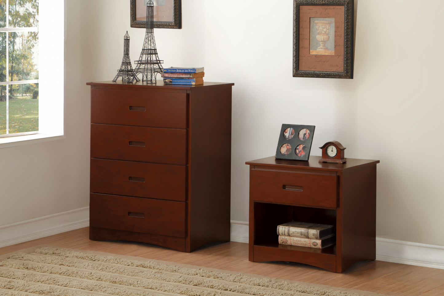Rowe Dark Cherry Nightstand - B2013DC-4 - Luna Furniture - Dallas Store