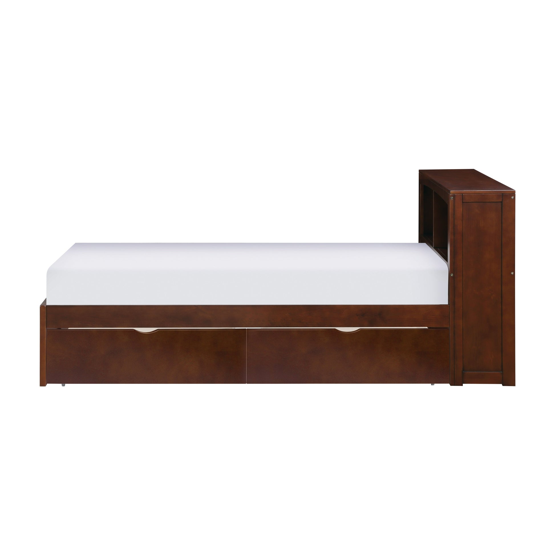 Rowe Dark Cherry Twin Bookcase Bed with Storage Boxes - SET | B2013BCDC-1 | B2013BCDC-2 | B2013DC-T - Luna Furniture - Dallas Store
