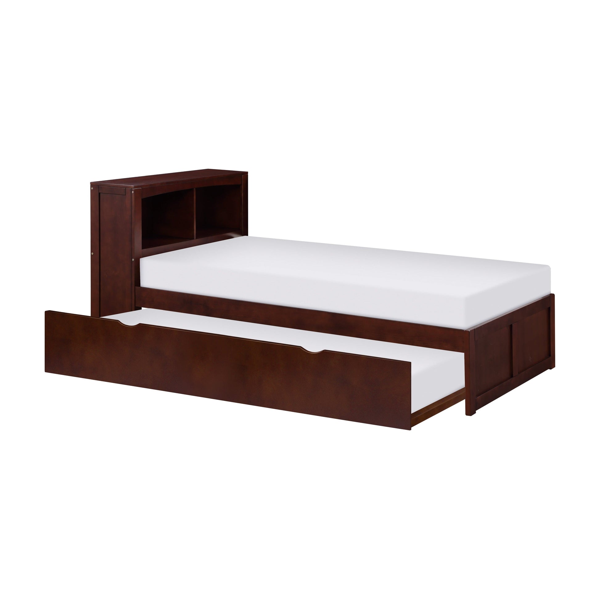 Rowe Dark Cherry Twin Bookcase Bed with Twin Trundle - SET | B2013BCDC-1 | B2013BCDC-2 | B2013DC-R - Luna Furniture - Dallas Store