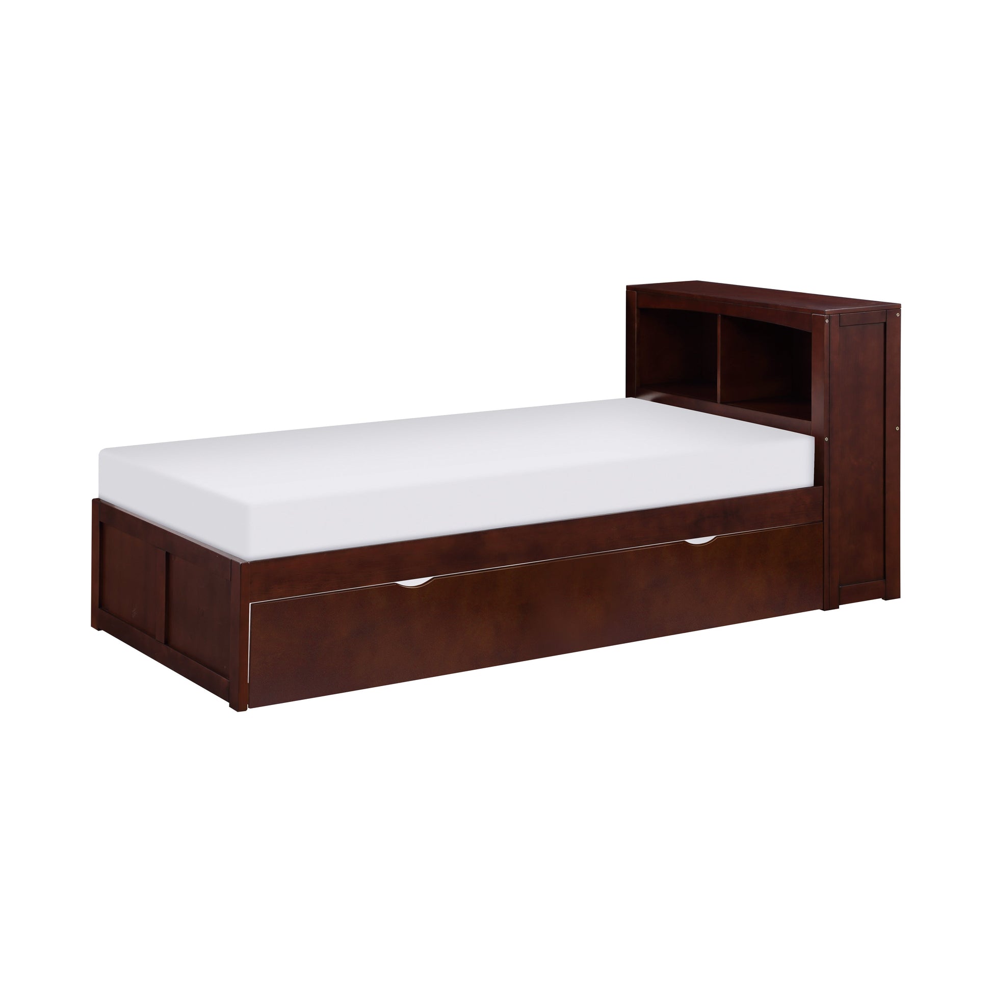 Rowe Dark Cherry Twin Bookcase Bed with Twin Trundle - SET | B2013BCDC-1 | B2013BCDC-2 | B2013DC-R - Luna Furniture - Dallas Store