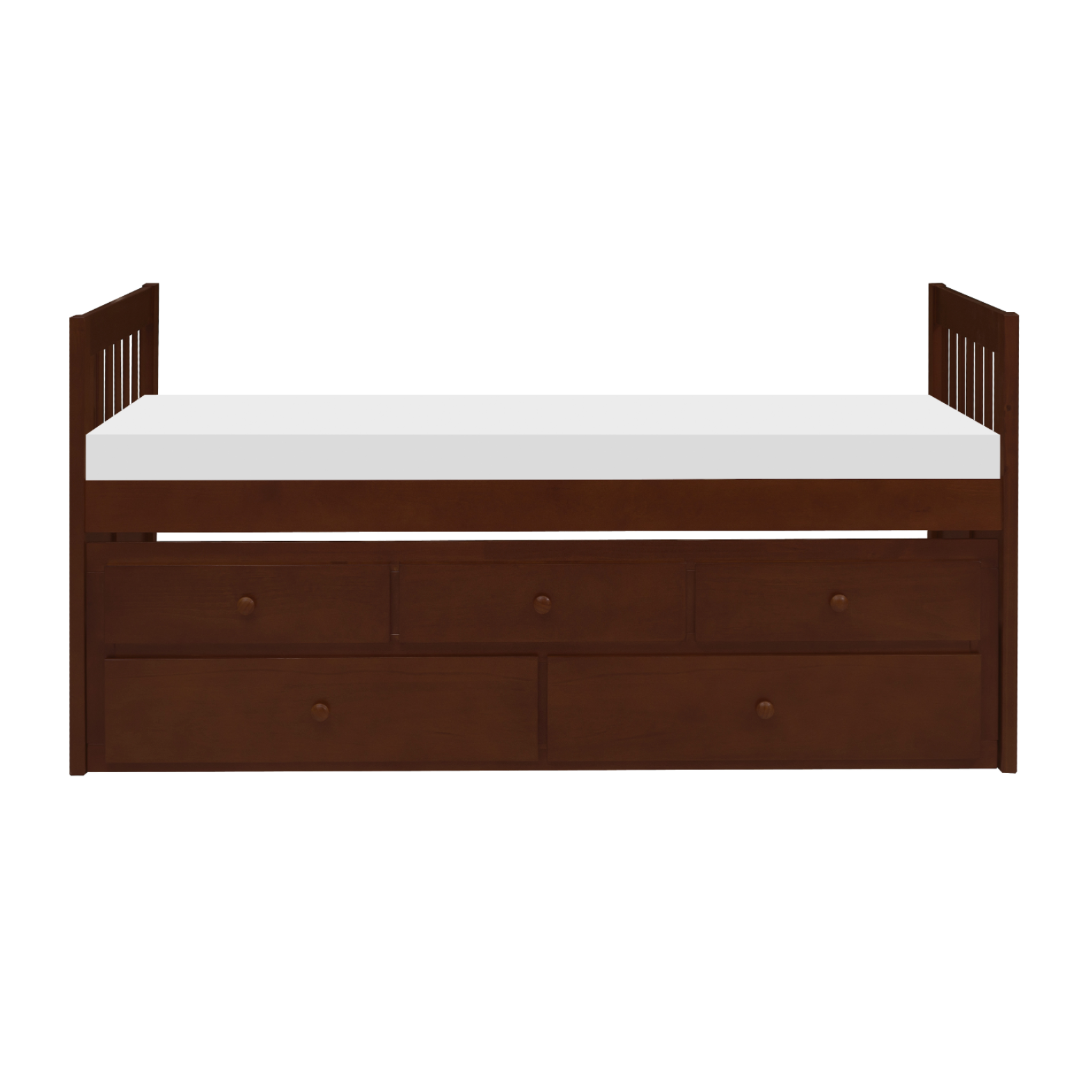 Rowe Dark Cherry Twin Captains Trundle Bed - SET | B2013PRDC-1 | B2013PRDC-2 - Luna Furniture - Dallas Store