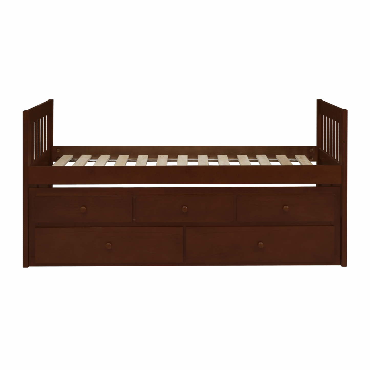 Rowe Dark Cherry Twin Captains Trundle Bed - SET | B2013PRDC-1 | B2013PRDC-2 - Luna Furniture - Dallas Store