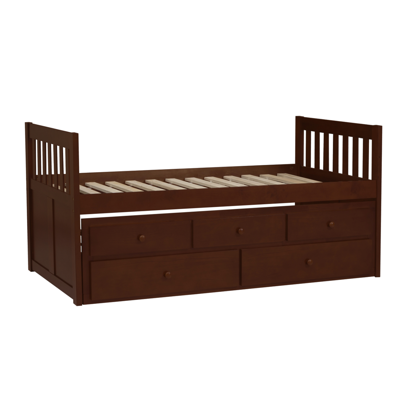 Rowe Dark Cherry Twin Captains Trundle Bed - SET | B2013PRDC-1 | B2013PRDC-2 - Luna Furniture - Dallas Store