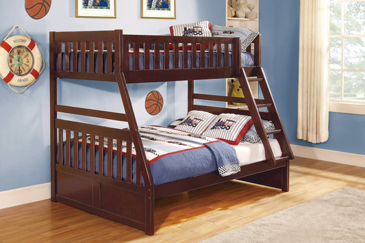 Rowe Dark Cherry Twin/Full Bunk Bed - SET | B2013TFDC-1 | B2013TFDC-2 | B2013TFDC-SL - Luna Furniture - Dallas Store
