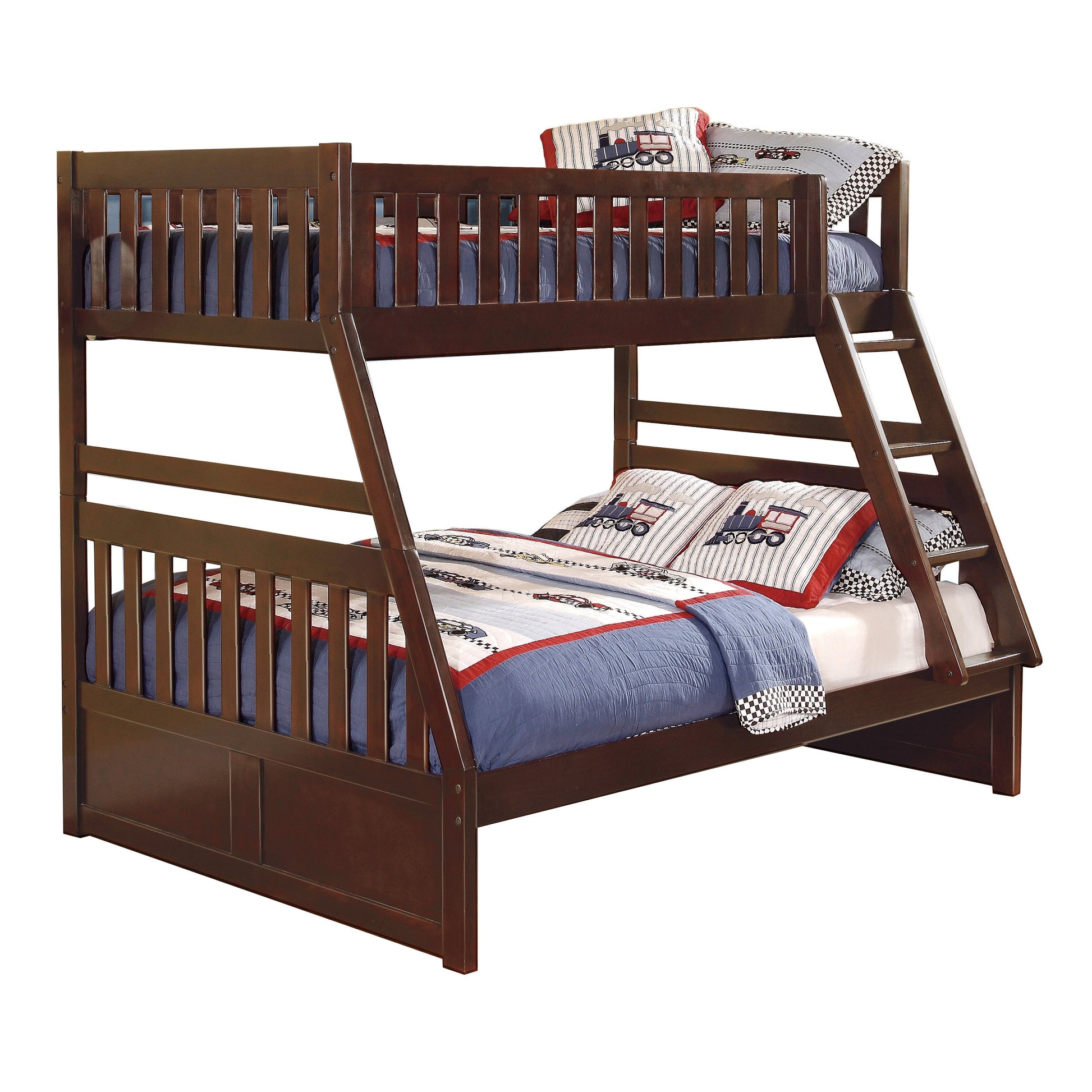 Rowe Dark Cherry Twin/Full Bunk Bed - SET | B2013TFDC-1 | B2013TFDC-2 | B2013TFDC-SL - Luna Furniture - Dallas Store