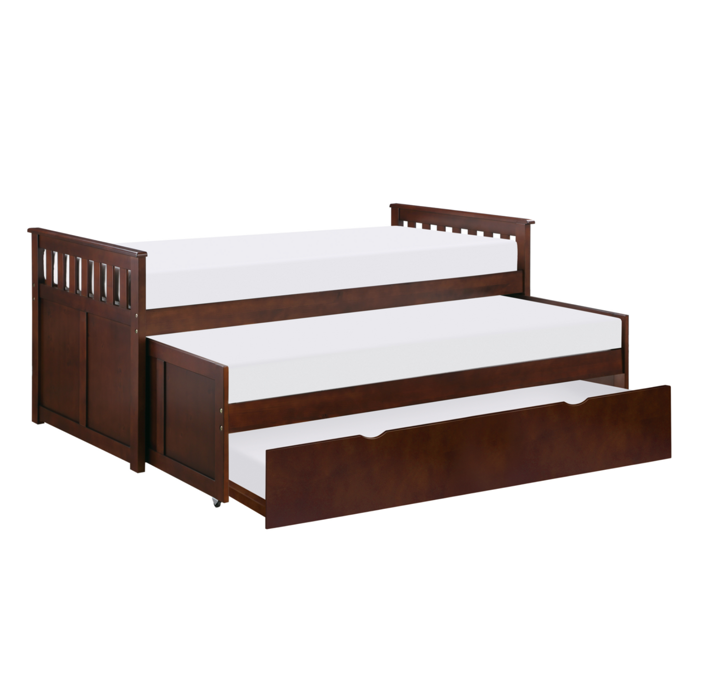 Rowe Dark Cherry Twin/Twin Bed with Twin Trundle - SET | B2013RTDC-1 | B2013RTDC-2 | B2013RTDC-SL | B2013DC-R - Luna Furniture - Dallas Store