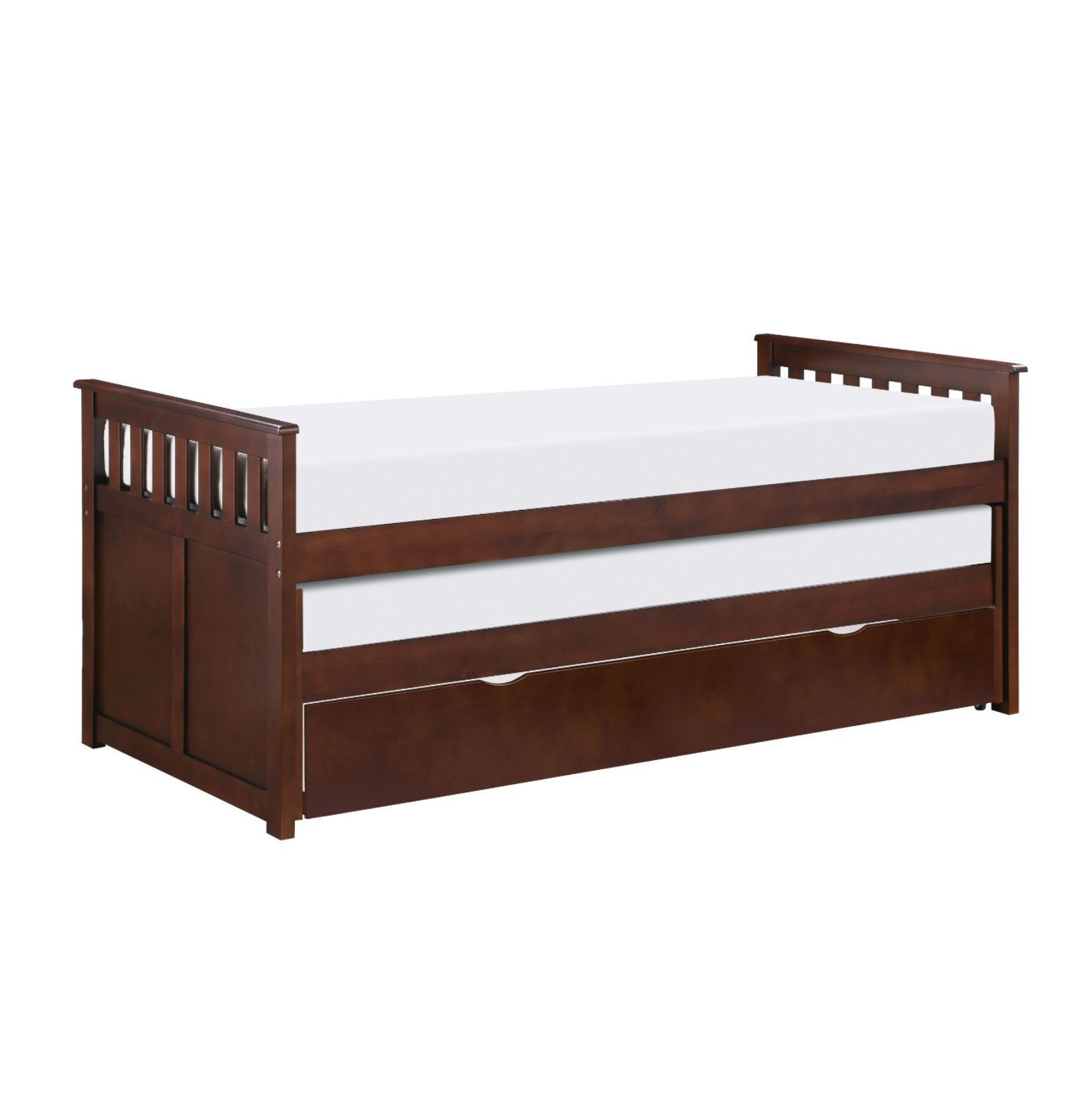 Rowe Dark Cherry Twin/Twin Bed with Twin Trundle - SET | B2013RTDC-1 | B2013RTDC-2 | B2013RTDC-SL | B2013DC-R - Luna Furniture - Dallas Store