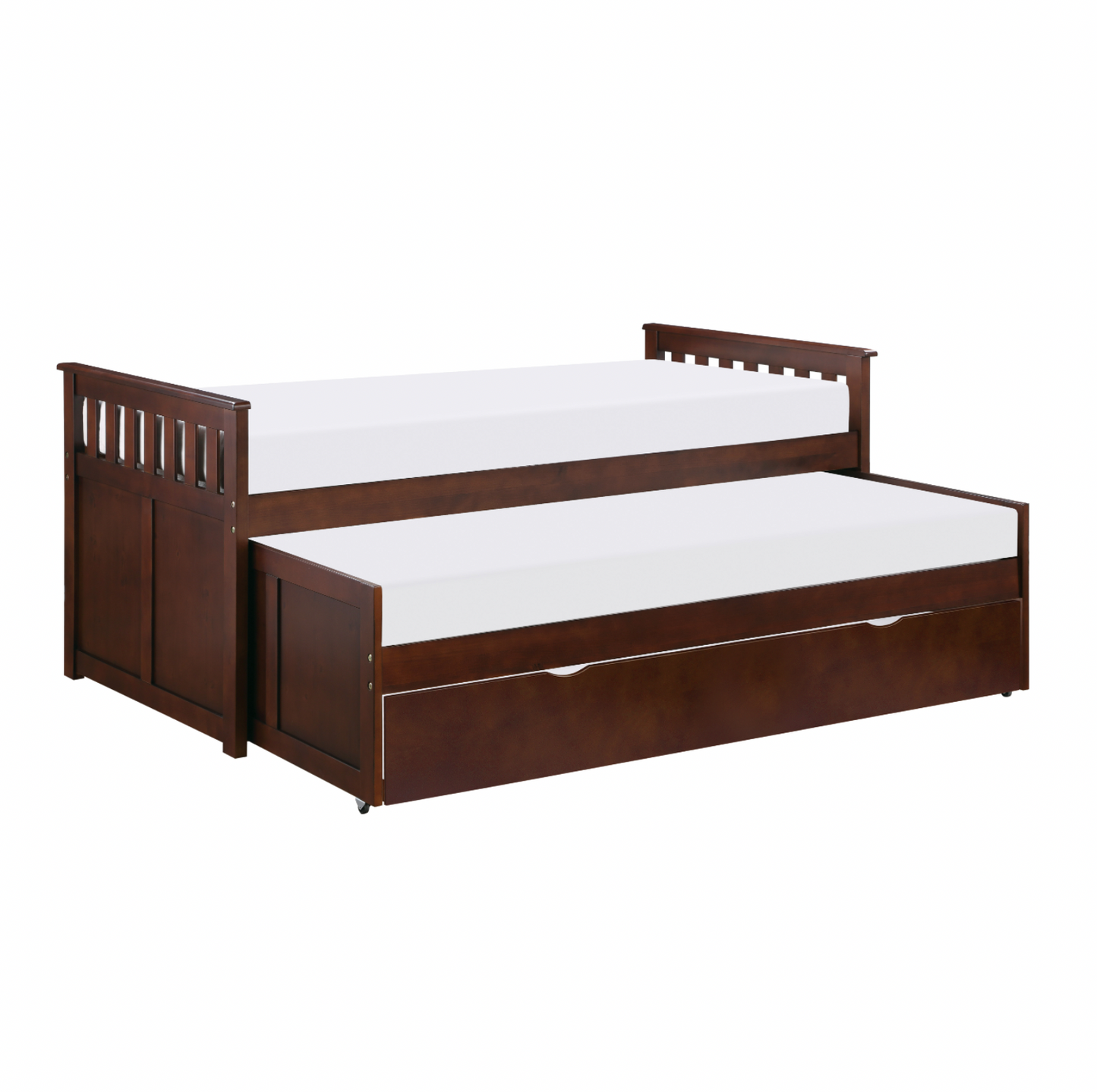 Rowe Dark Cherry Twin/Twin Bed with Twin Trundle - SET | B2013RTDC-1 | B2013RTDC-2 | B2013RTDC-SL | B2013DC-R - Luna Furniture - Dallas Store