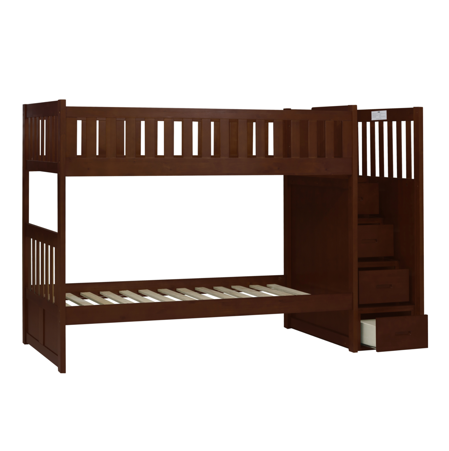 Rowe Dark Cherry Twin/Twin Step Bunk Bed - SET | B2013SBDC-1 | B2013SBDC-2 | B2013SBDC-3 | B2013SBDC-SL - Luna Furniture - Dallas Store