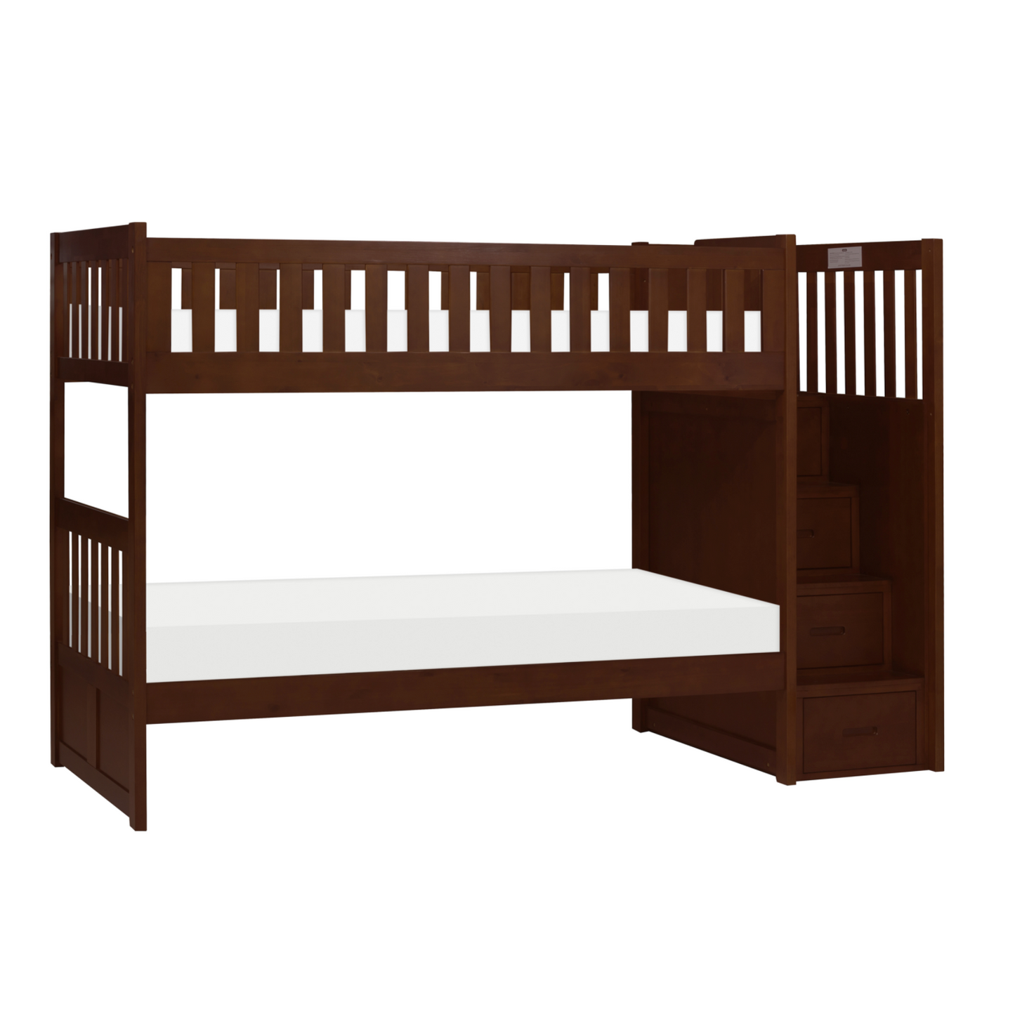 Rowe Dark Cherry Twin/Twin Step Bunk Bed - SET | B2013SBDC-1 | B2013SBDC-2 | B2013SBDC-3 | B2013SBDC-SL - Luna Furniture - Dallas Store
