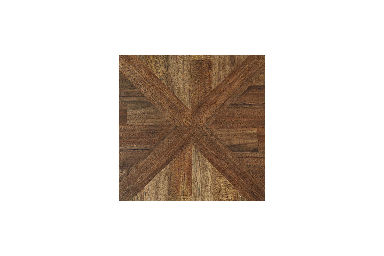 Roybeck Light Brown/Bronze Table, Set of 3 - T411-13 - Luna Furniture - Dallas Store