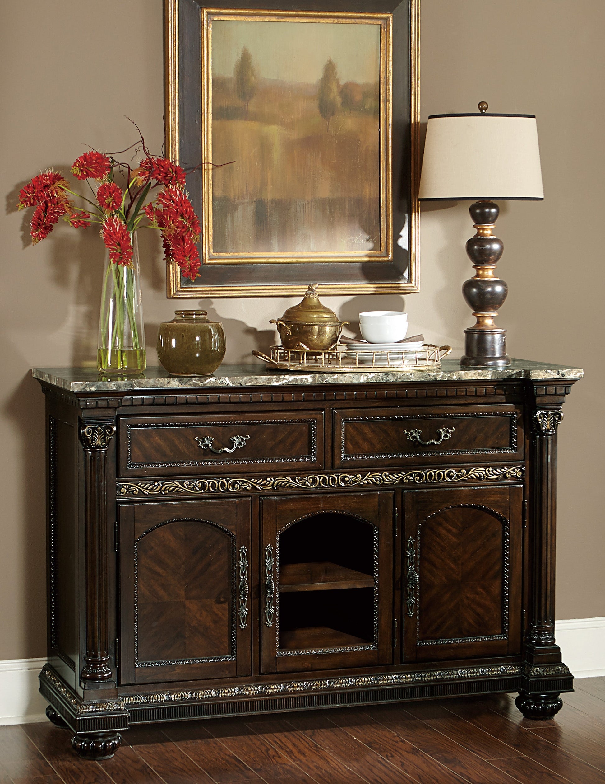 Russian Hill Warm Cherry Server - 1808-40 - Luna Furniture - Dallas Store