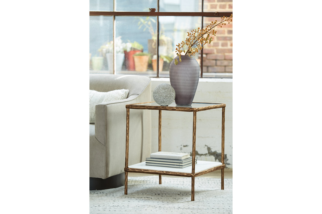 Ryandale Antique Brass Finish Accent Table - A4000442 - Luna Furniture - Dallas Store