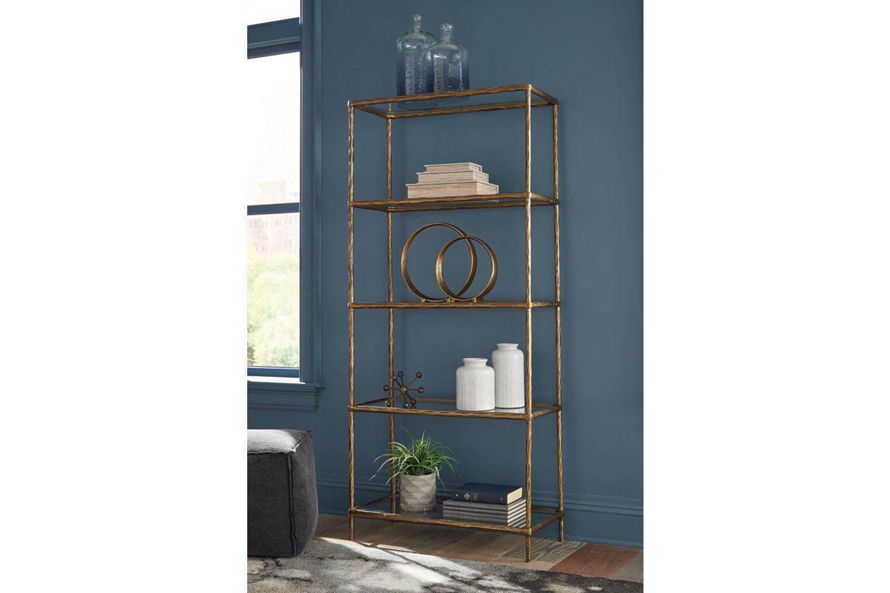 Ryandale Antique Brass Finish Bookcase - A4000441 - Luna Furniture - Dallas Store