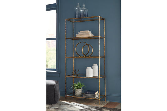 Ryandale Antique Brass Finish Bookcase - A4000441 - Luna Furniture - Dallas Store