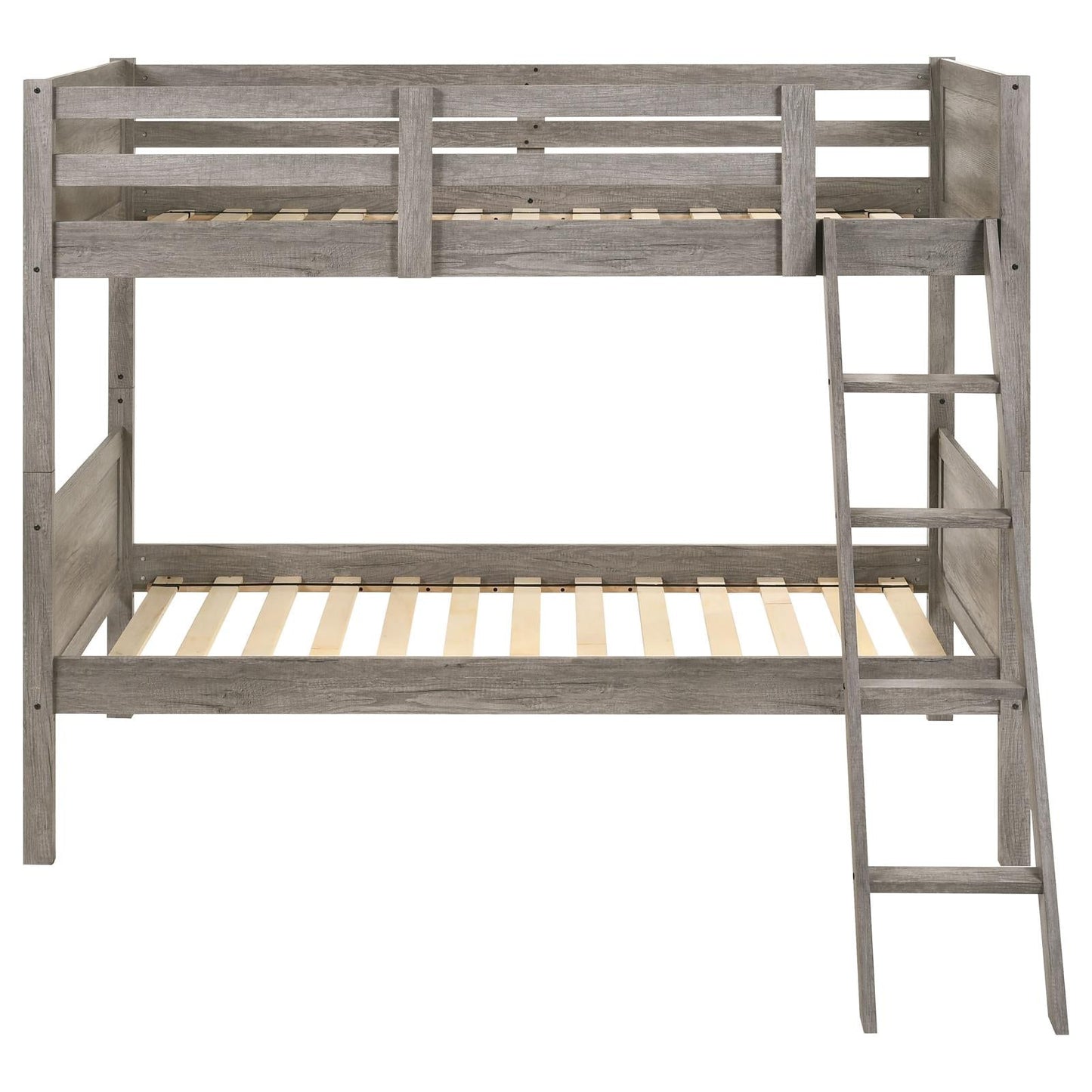 Ryder Weathered Taupe Twin over Twin Bunk Bed - 400818 - Luna Furniture - Dallas Store