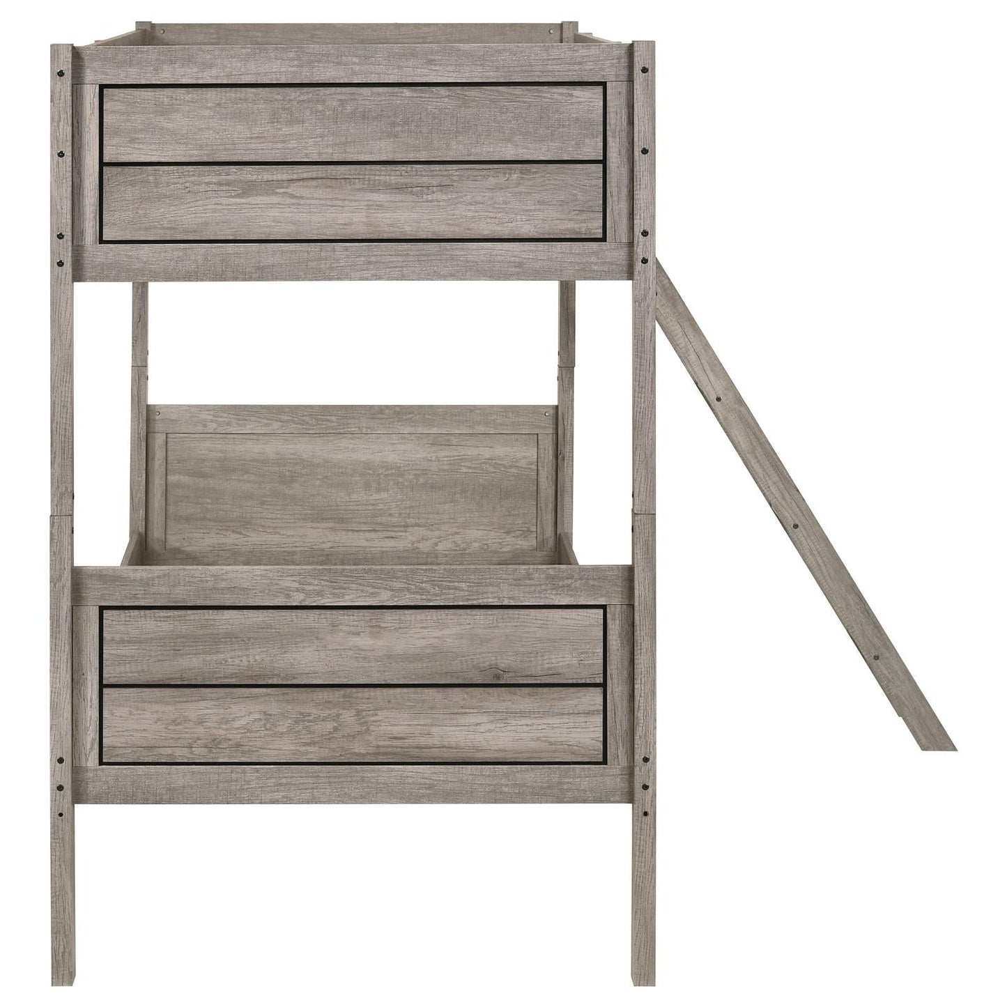 Ryder Weathered Taupe Twin over Twin Bunk Bed - 400818 - Luna Furniture - Dallas Store