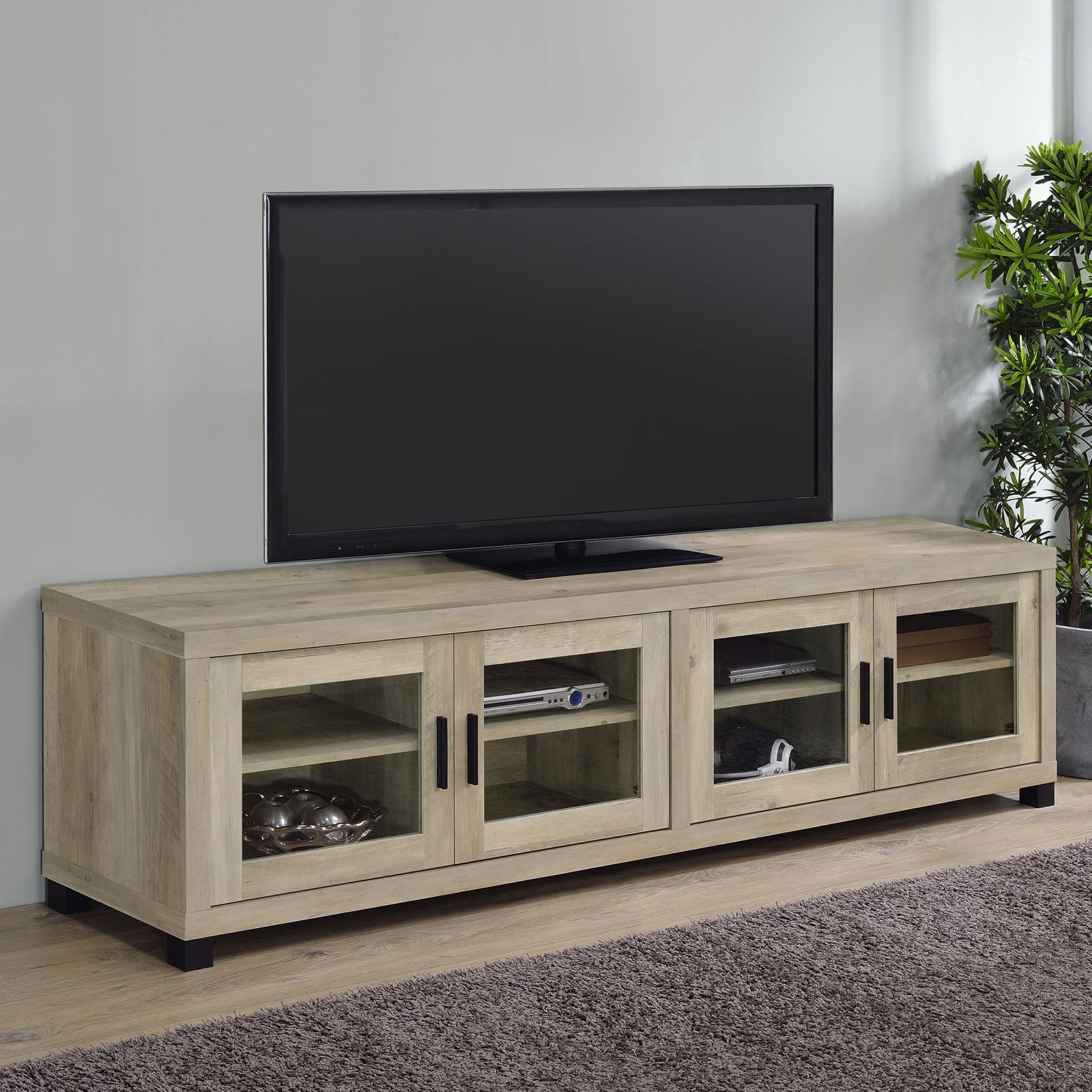 Sachin Rectangular TV Console with Glass Doors - 736283 - Luna Furniture - Dallas Store