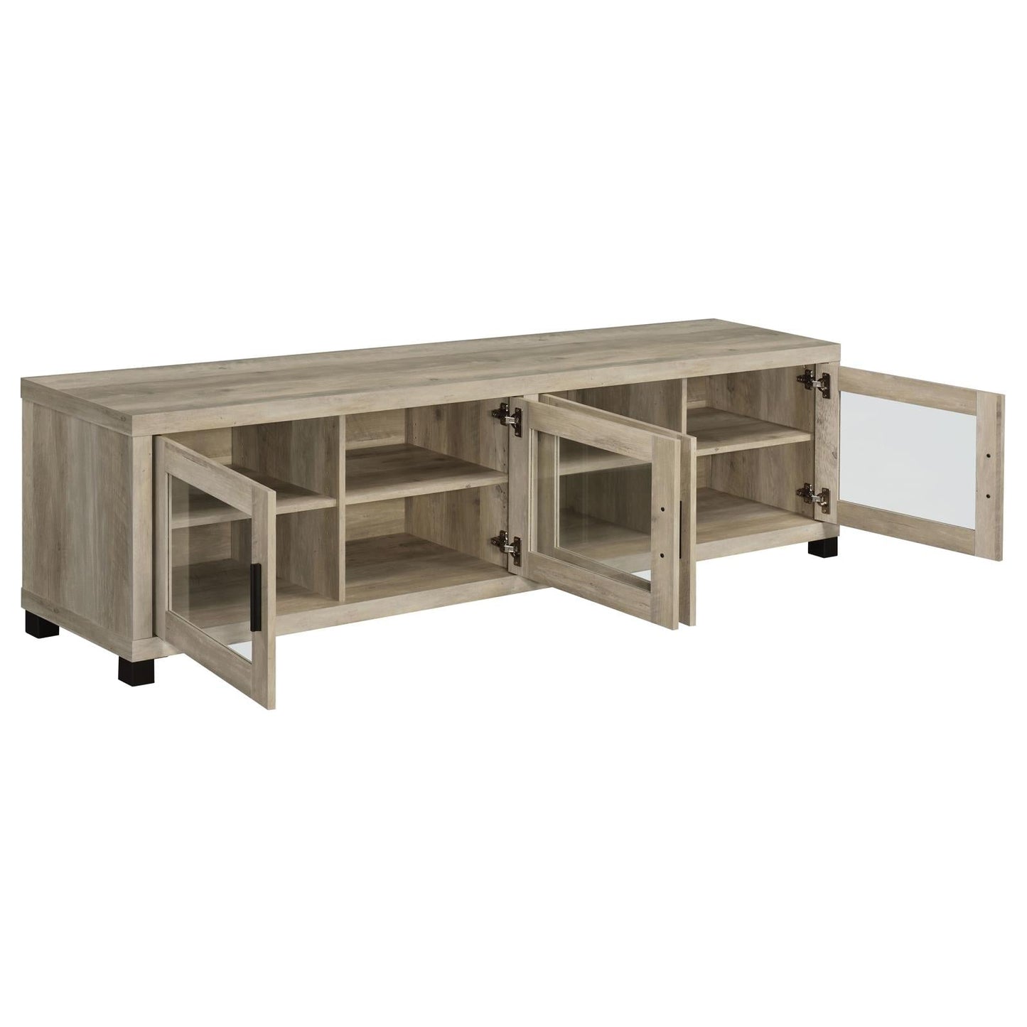 Sachin Rectangular TV Console with Glass Doors - 736283 - Luna Furniture - Dallas Store
