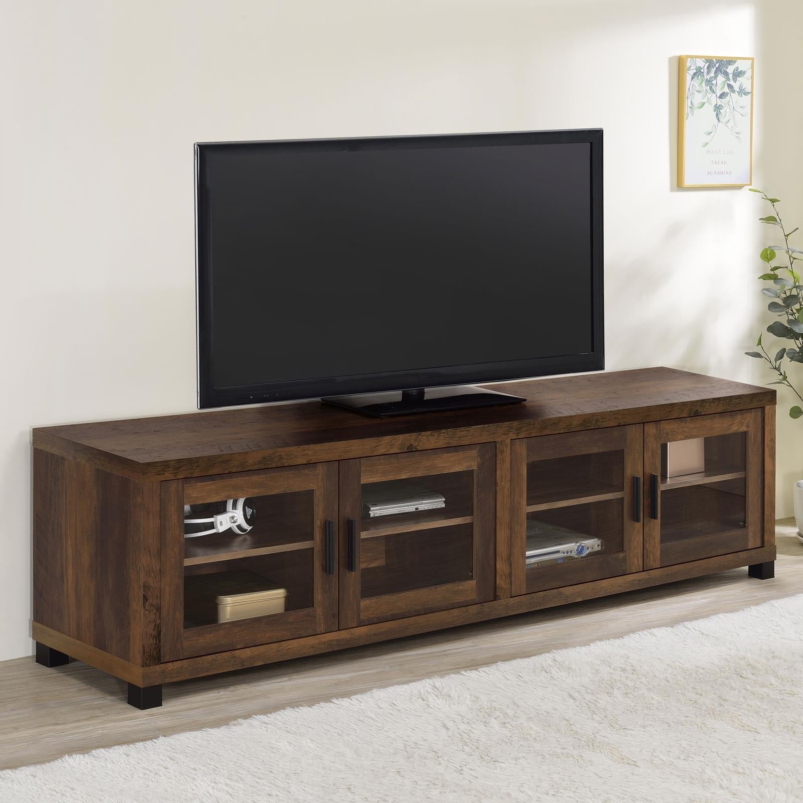 Sachin Rectangular TV Console with Glass Doors - 736293 - Luna Furniture - Dallas Store