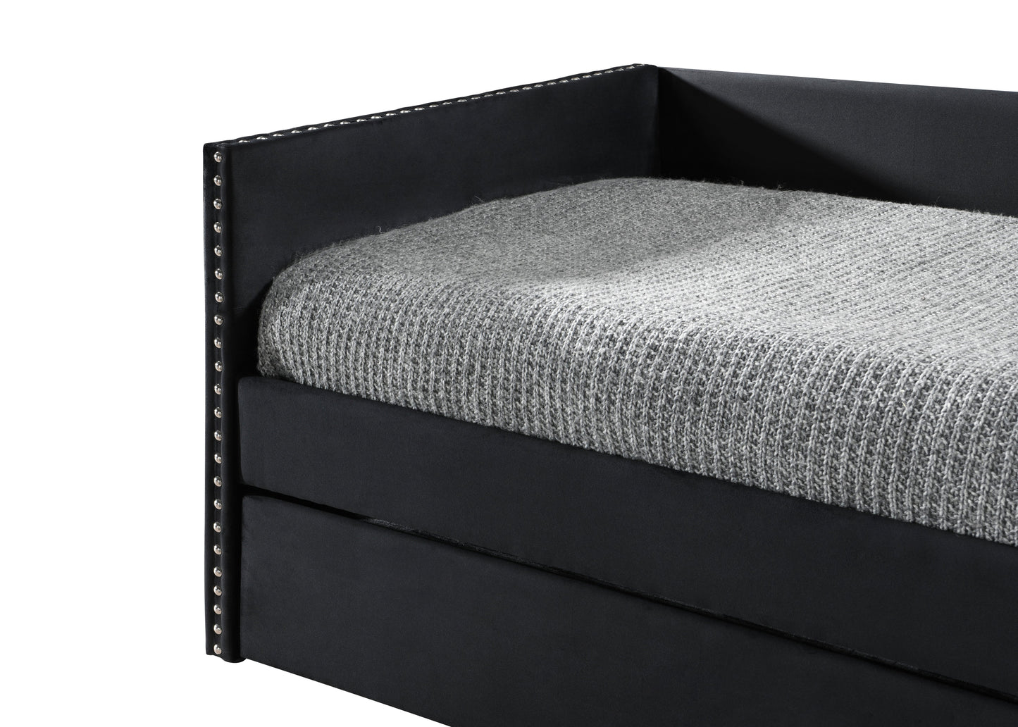 Sadie Black Velvet Twin Daybed - SET | 5321BK-ARM | 5321BK-BACK - Luna Furniture - Dallas Store