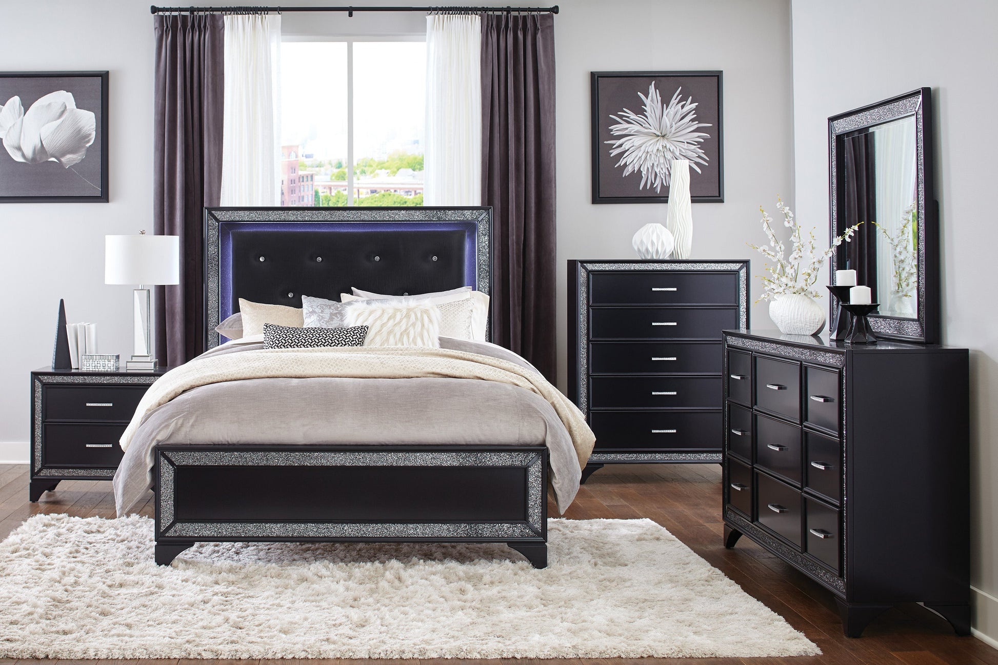 Salon Black Nightstand - 1572BK-4 - Luna Furniture - Dallas Store