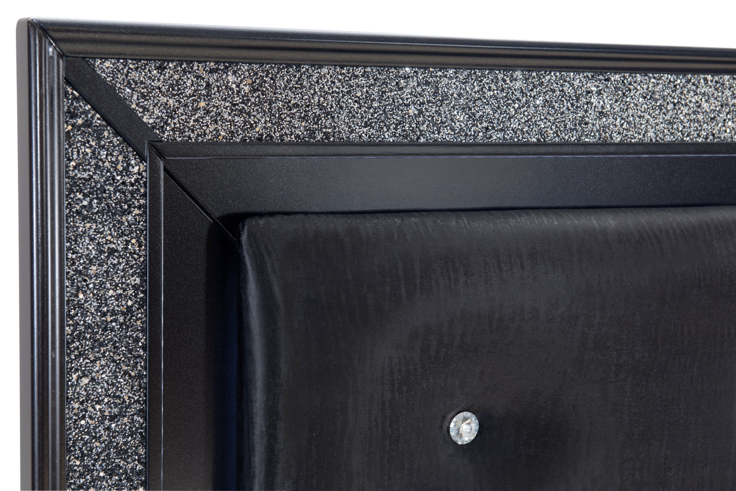 Salon Black Queen LED Upholstered Panel Bed - SET | 1572BK-1 | 1572BK-2 | 1572BK-3 - Luna Furniture - Dallas Store