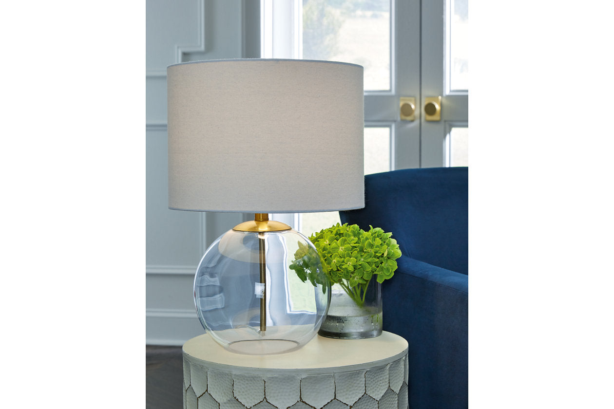 Samder Clear/Brass Finish Table Lamp - L430744 - Luna Furniture - Dallas Store