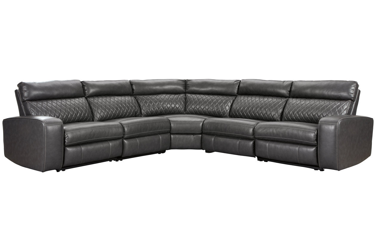 Samperstone Gray 5-Piece Power Reclining Sectional - SET | 5520319 | 5520346 | 5520358 | 5520362 | 5520377 - Luna Furniture - Dallas Store