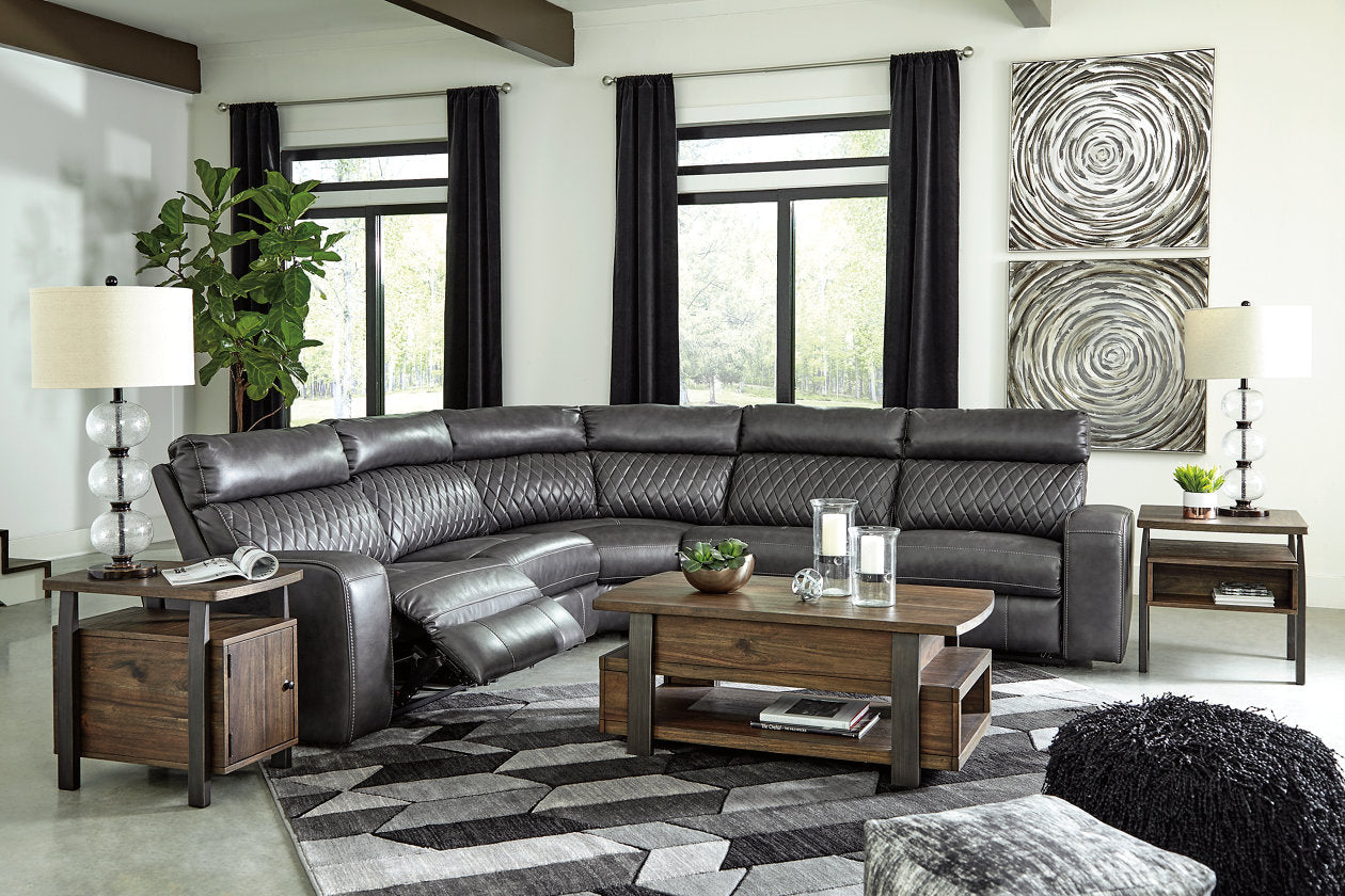 Samperstone Gray 5-Piece Power Reclining Sectional - SET | 5520319 | 5520346 | 5520358 | 5520362 | 5520377 - Luna Furniture - Dallas Store