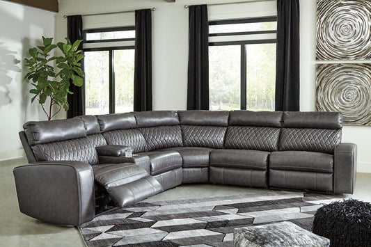Samperstone Gray 6-Piece Power Reclining Sectional - SET | 5520319 | 5520346 | 5520357 | 5520358 | 5520362 | 5520377 - Luna Furniture - Dallas Store