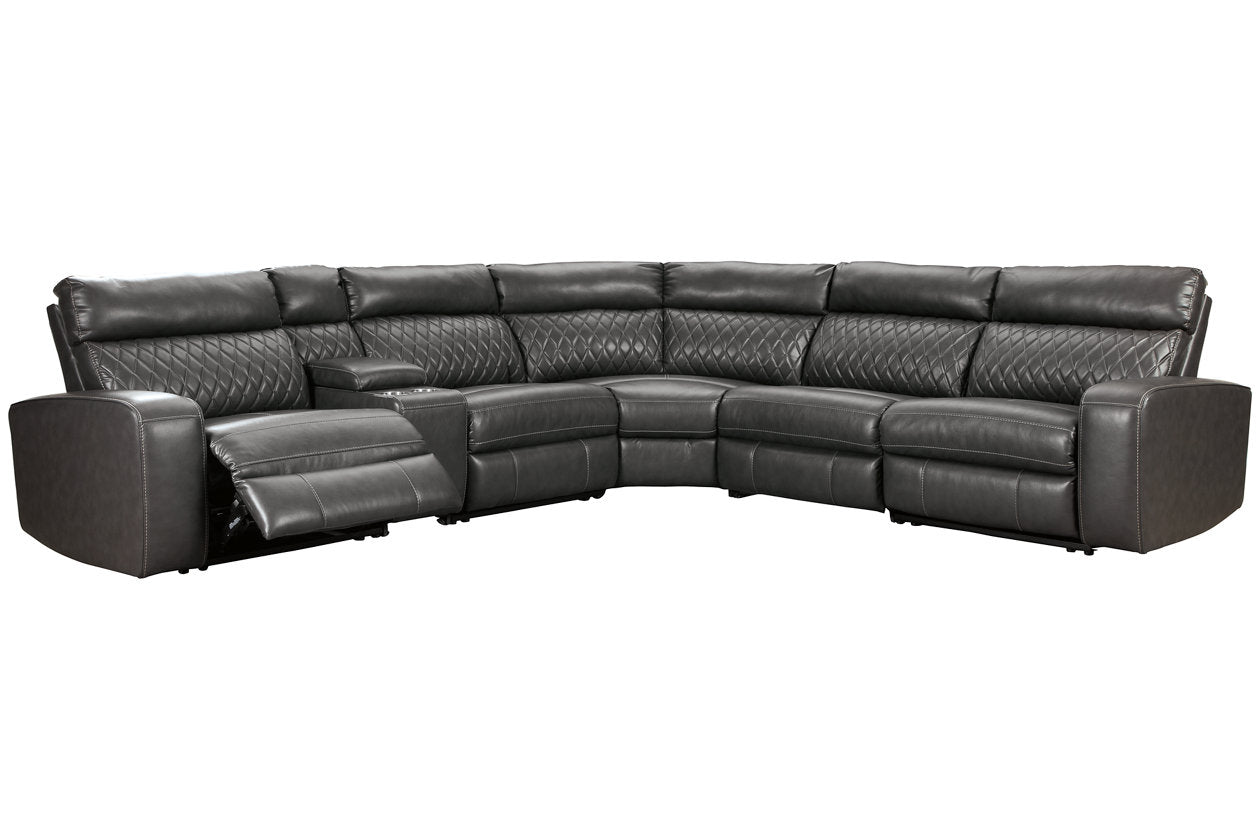 Samperstone Gray 6-Piece Power Reclining Sectional - SET | 5520319 | 5520346 | 5520357 | 5520358 | 5520362 | 5520377 - Luna Furniture - Dallas Store