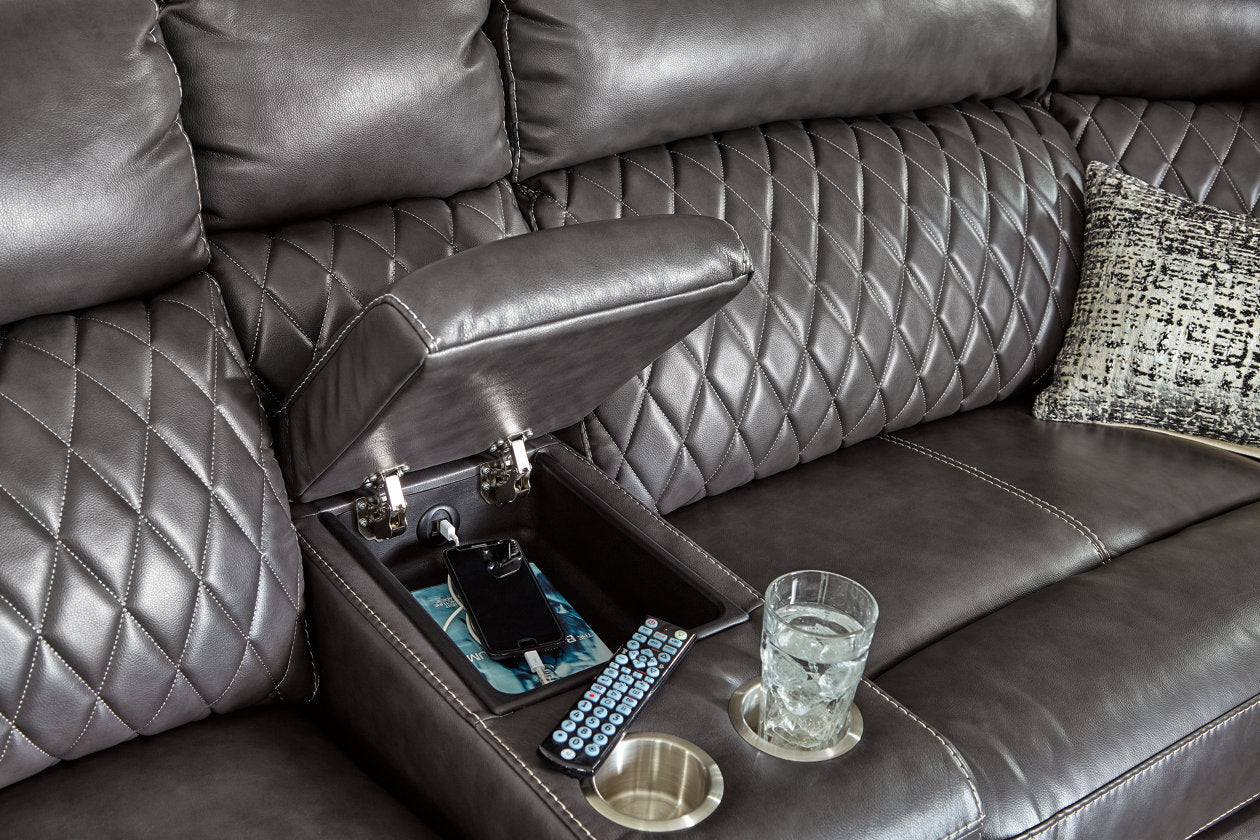 Samperstone Gray 6-Piece Power Reclining Sectional - SET | 5520319 | 5520346 | 5520357 | 5520358 | 5520362 | 5520377 - Luna Furniture - Dallas Store
